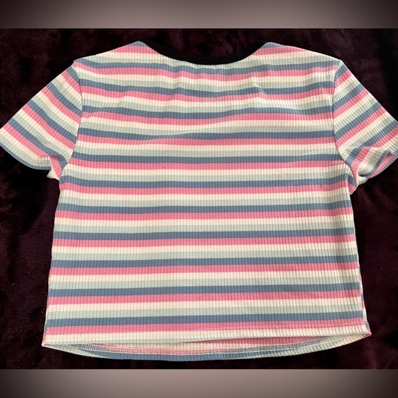 Shein Pink striped Crop Top size XL - Picture 2 of 2